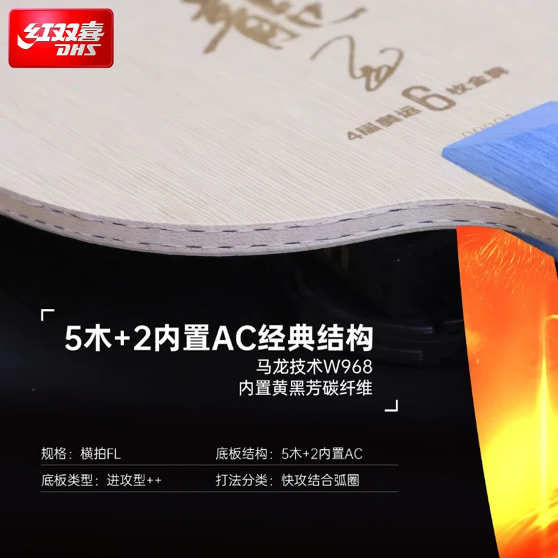 2025 DHS Malong Six Gold King  - Table Tennis Zhang Jike recension och pris